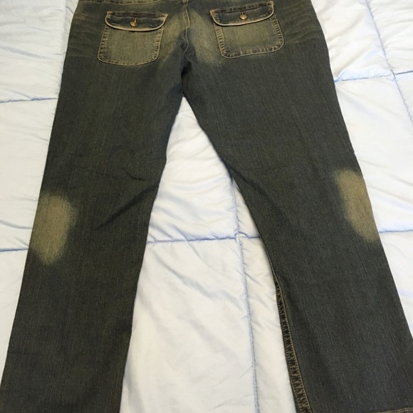DRAMA GOLD Denim Sandblasted Jeans 16 Plus Size - Picture 3 of 4